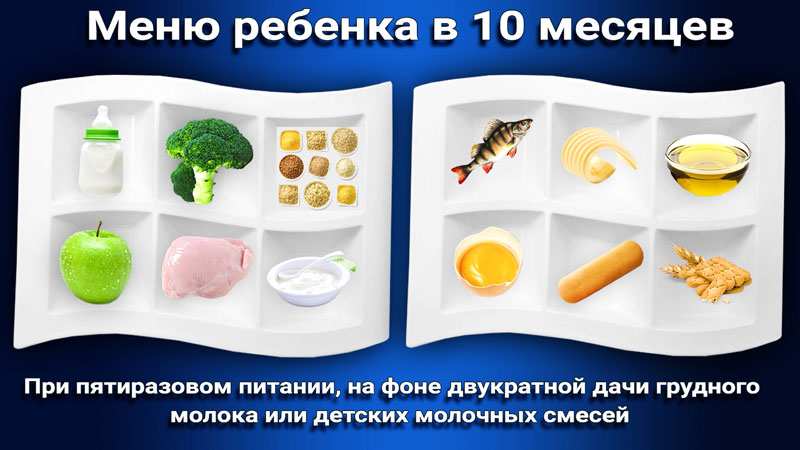 Меню прикорм ребенка в 10 месяцев